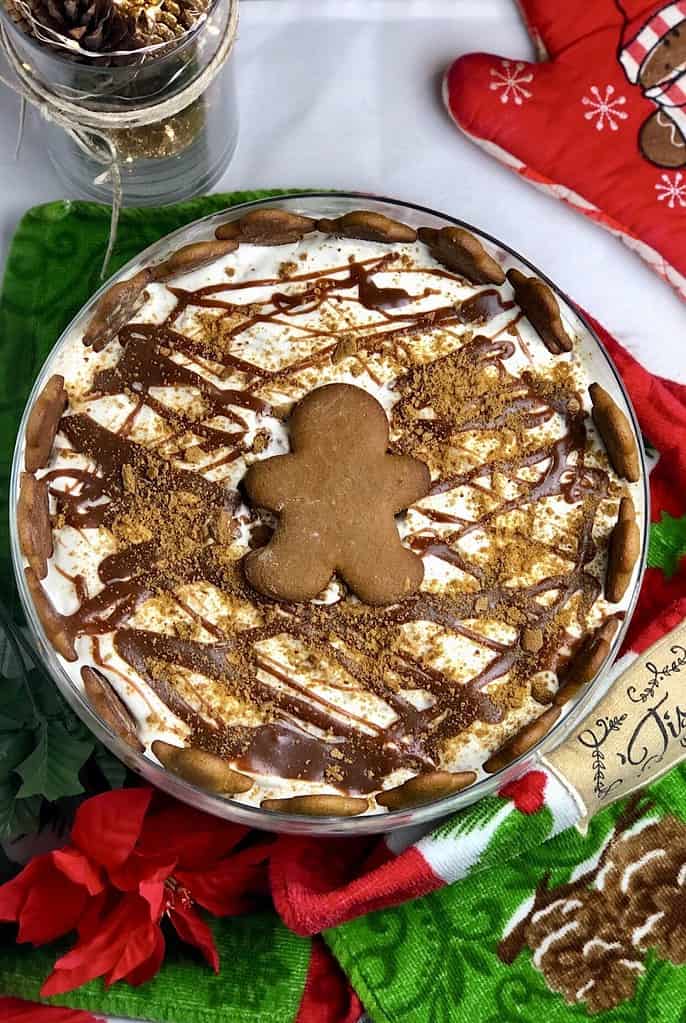 A festive holiday dessert, this gingerbread Christmas trifle is a crowd pleaser