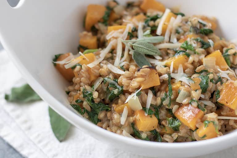 Butternut Squash & Parmesan Farro Risotto - Wine a Little, Cook a Lot