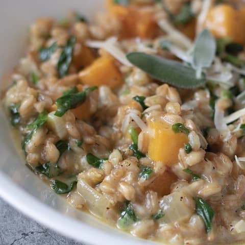 Butternut Squash & Parmesan Farro Risotto - Wine a Little, Cook a Lot
