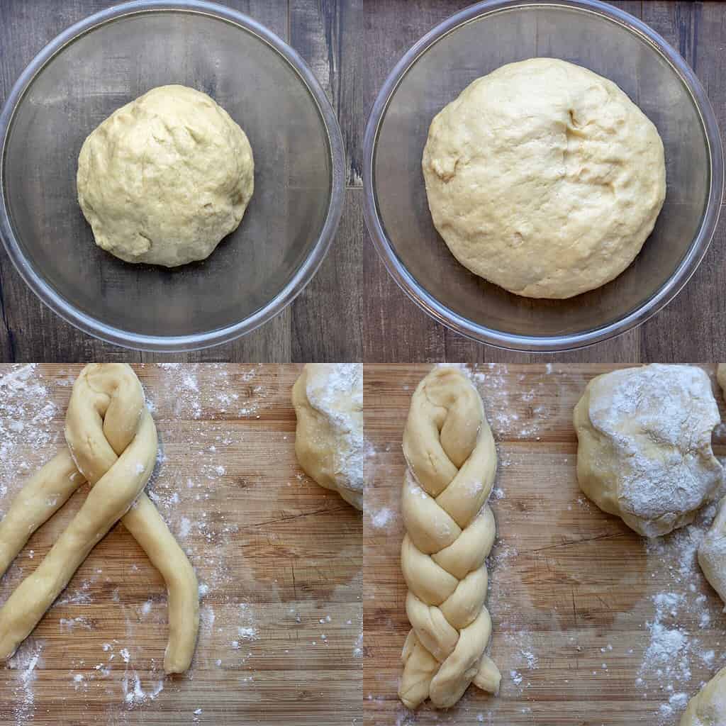 Traditional sweet Italian Easter bread that’s braided