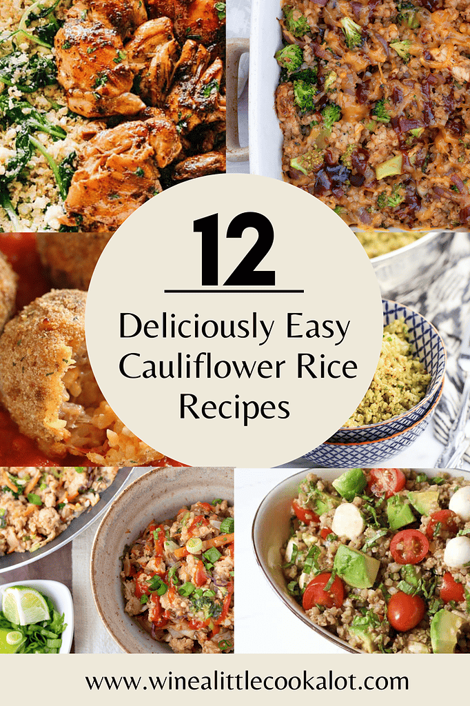 A list of 12 delicious cauliflower rice recipes that are low carb, tasty and easy to make! Everything from cheesy casseroles to stir fry bowls to healthy meal prep bowls. Cauliflower rice recipes for the family, or for a healthy lunch.