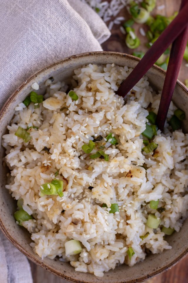 Crispy White Rice with Scallion & Ginger