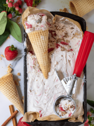 No-Churn Strawberry Crumble Ice Cream Cover